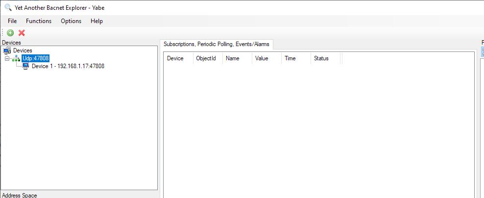 Fig. BACnet devices in YABE